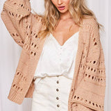 BALLOON SLEEVES KNITTED CARDIGAN