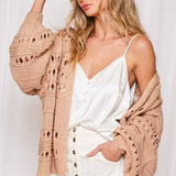 BALLOON SLEEVES KNITTED CARDIGAN