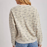 VINTAGE FLORAL PRINT CREWNECK SWEATSHIRT TOP