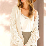BUBBLE CROCHET CHUNKY KNITTED CARDIGAN