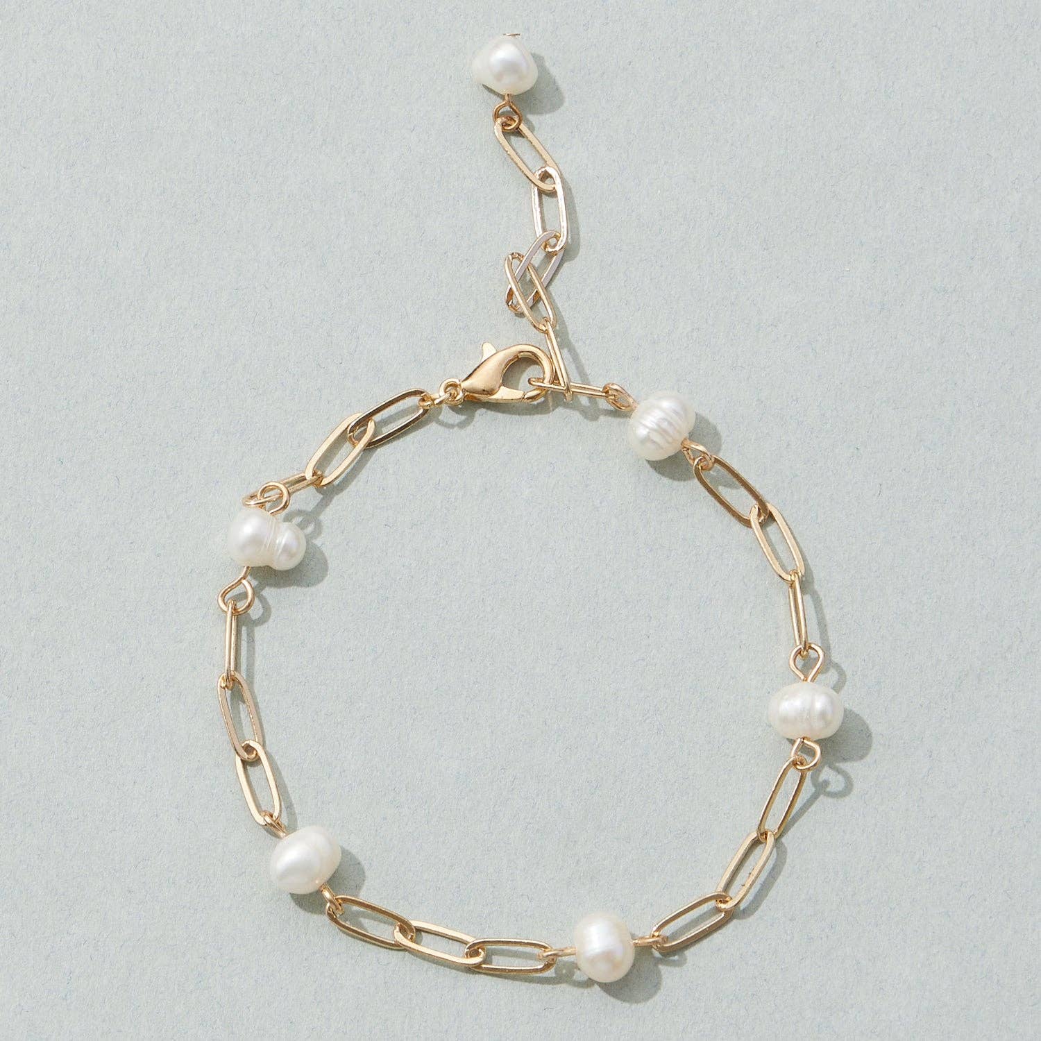 PEARL PAPERCLIP BRACELET