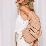 BALLOON SLEEVES KNITTED CARDIGAN