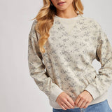 VINTAGE FLORAL PRINT CREWNECK SWEATSHIRT TOP