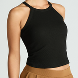 HALTER TANK WITH BUILT IN BRA - IN 3 COLORS