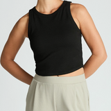 CROPPED TANK WITH BUILT IN BRA - IN 3 COLORS