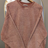ACID WASH FLEECE OVERSIZED PULLOVER