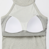 HALTER TANK WITH BUILT IN BRA - IN 3 COLORS