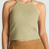 HALTER TANK WITH BUILT IN BRA - IN 3 COLORS