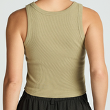 CROPPED TANK WITH BUILT IN BRA - IN 3 COLORS