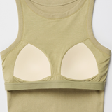 CROPPED TANK WITH BUILT IN BRA - IN 3 COLORS