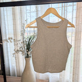 CROPPED TANK WITH BUILT IN BRA - IN 3 COLORS