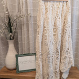 CROCHET LACE WAIST HIGH LOW MAXI SKIRT