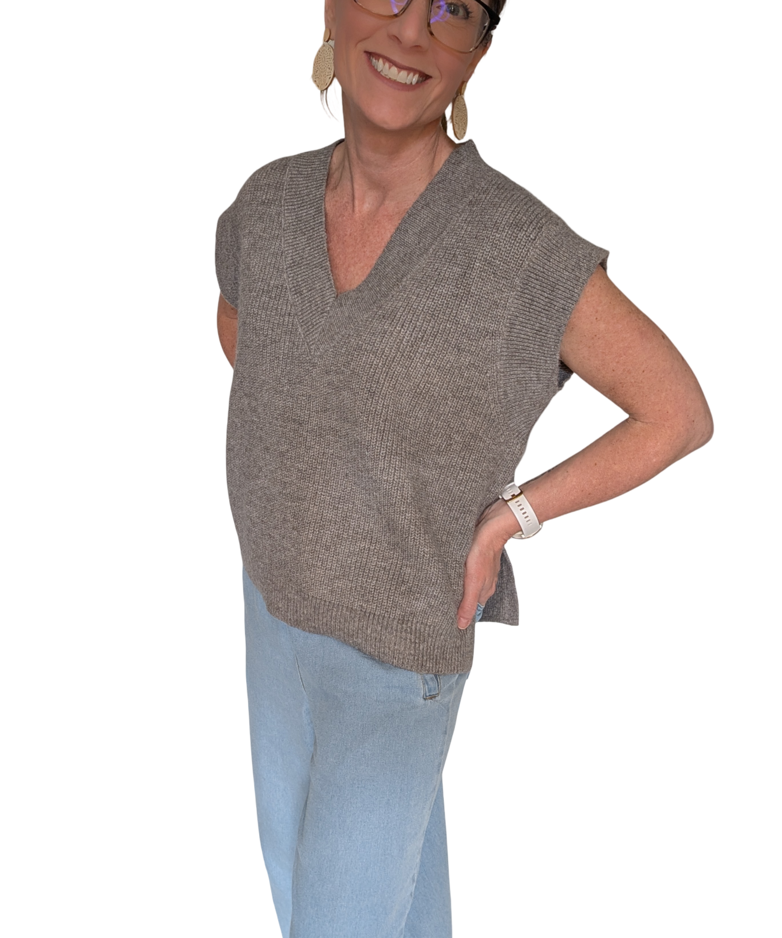 V-NECK SWEATER VEST TOP