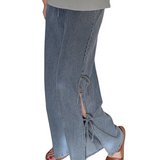 DENIM TIED ON THE SIDE PANTS