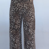 TRENDY CROPPED HIGH WAIST STRETCHY LEOPARD JEANS