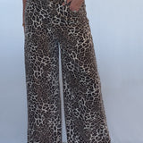TRENDY CROPPED HIGH WAIST STRETCHY LEOPARD JEANS