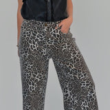TRENDY CROPPED HIGH WAIST STRETCHY LEOPARD JEANS