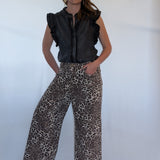 TRENDY CROPPED HIGH WAIST STRETCHY LEOPARD JEANS