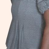 BALLOON SLEEVE STRIPED TOP