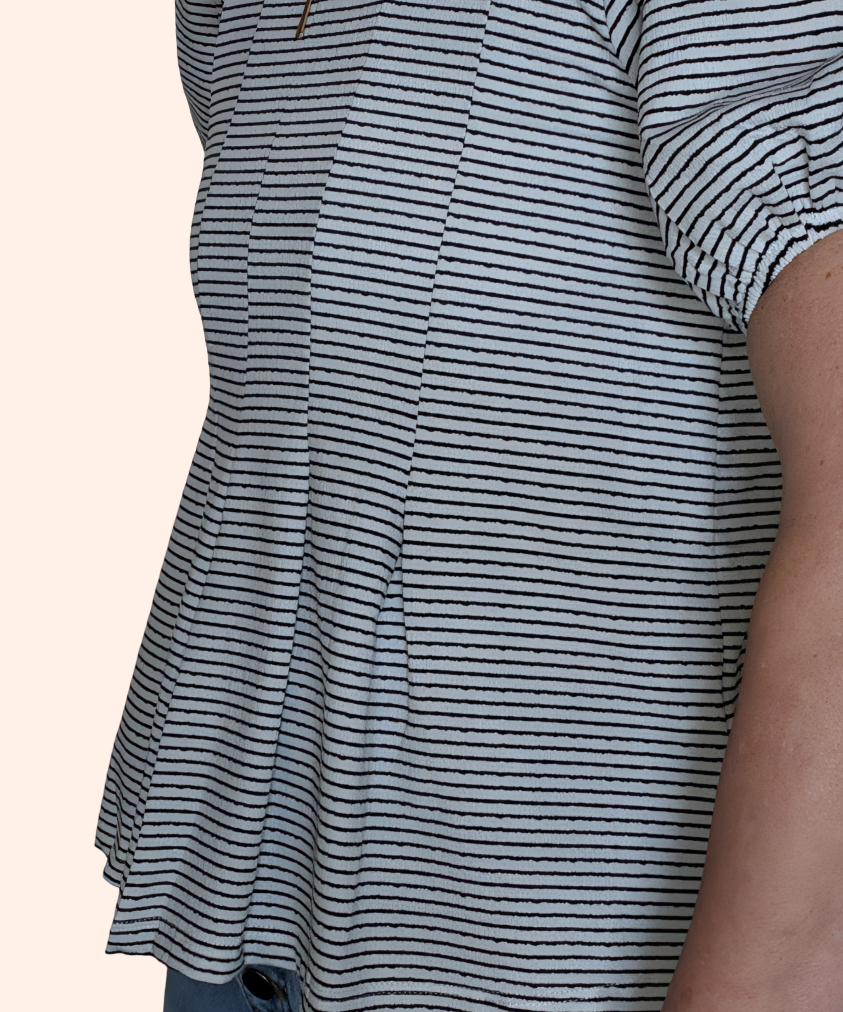 BALLOON SLEEVE STRIPED TOP