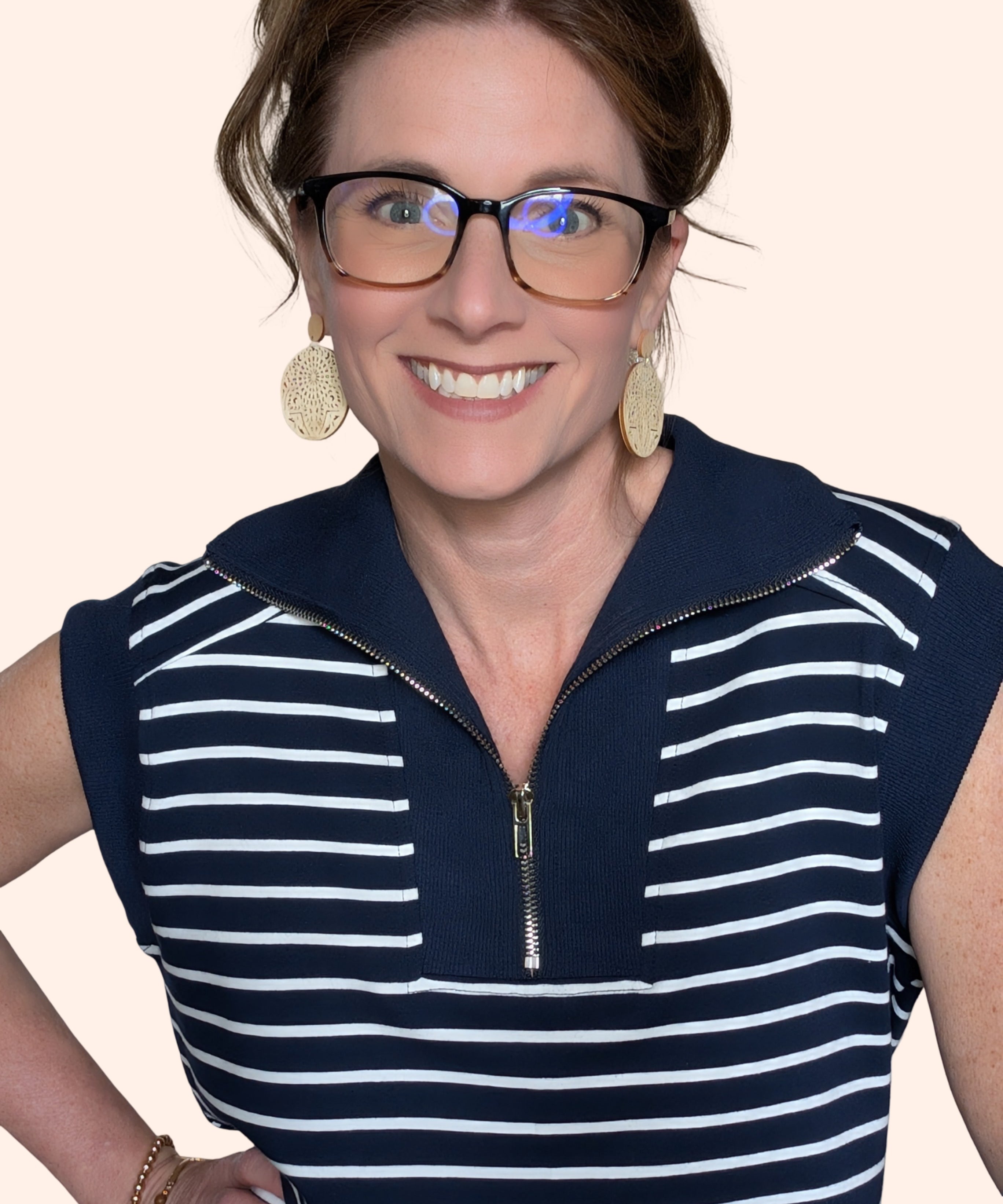 STRIPED DRESS W/ SIDE POCKETS