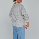 KNIT LONG SLEEVE STRIPED TOP