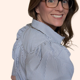 STRIPED SHORT PUFF SLEEVE BLOUSE