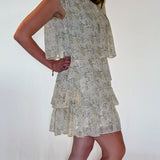 FLORAL CHIFFON DRESS WITH RUFFLES
