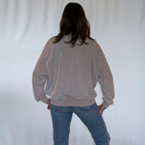 JENESIS TWELVE MINERAL WASHED CREW SWEATSHIRT - TAUPE/PINK