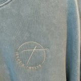 JENESIS TWELVE ACID WASHED CREW SWEATSHIRT - LIGHT GREEN