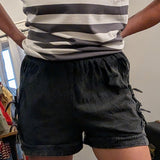 BLACK BOW DETAILED SHORTS