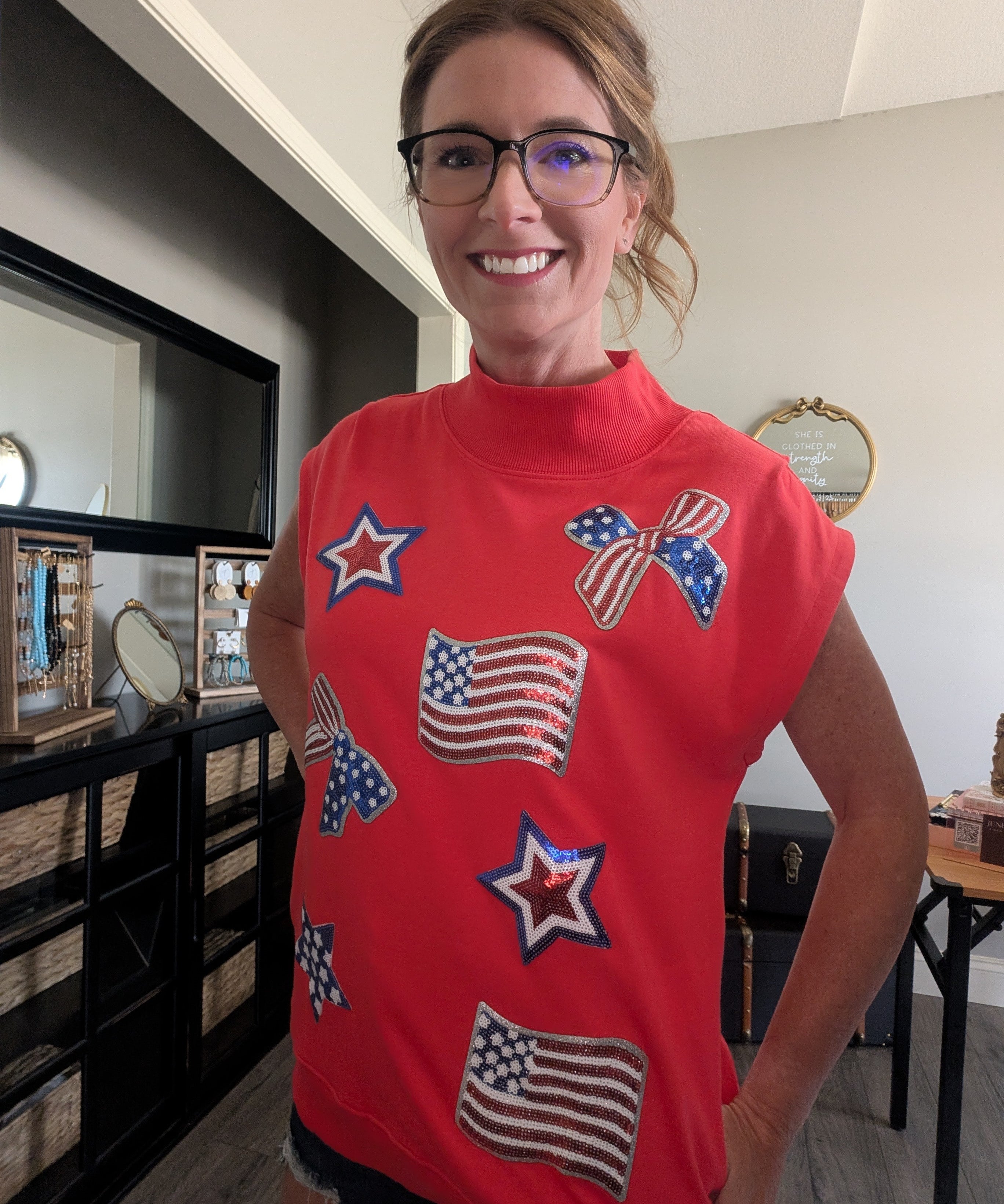 PATRIOTIC SEQUIN TOP
