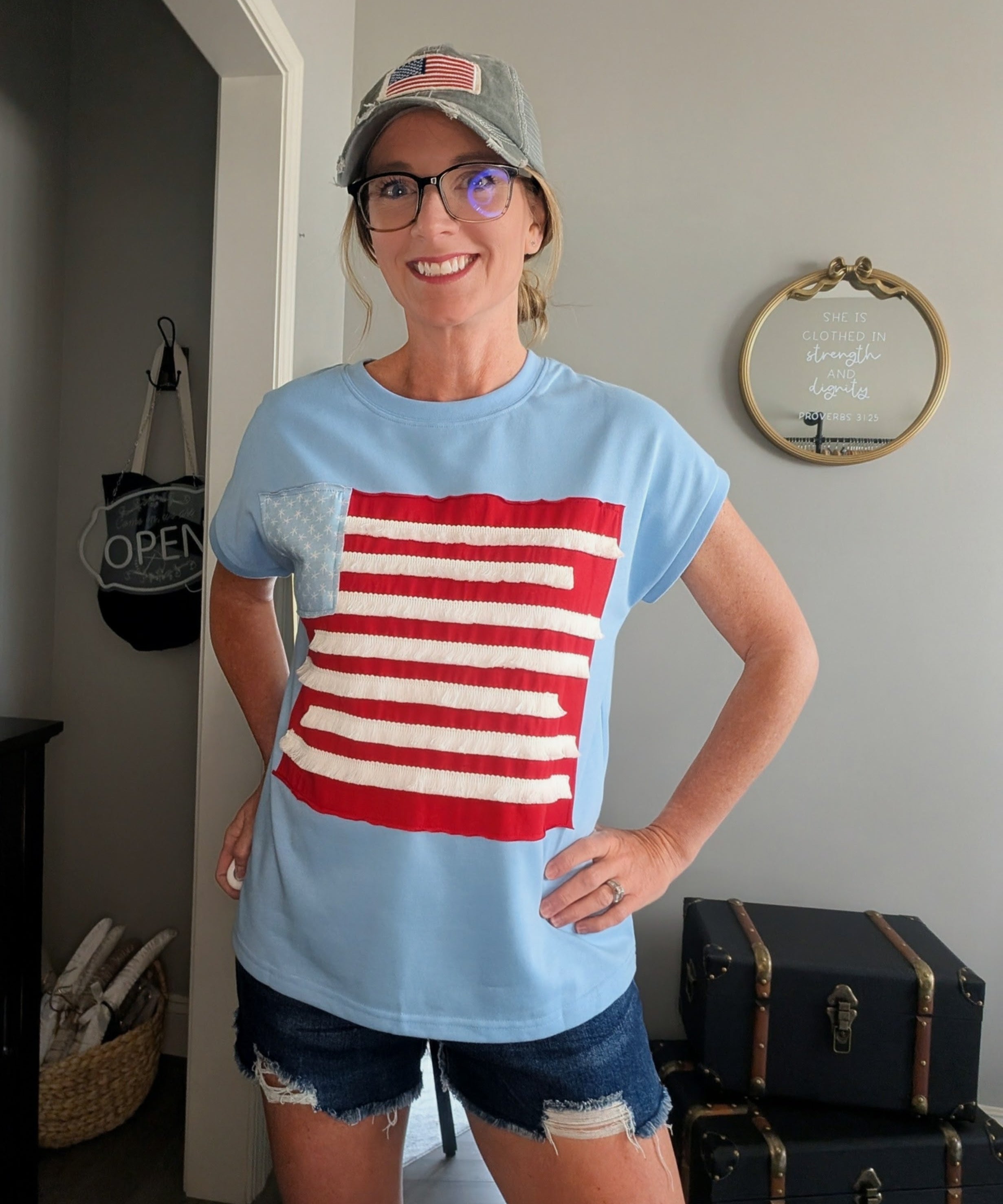 USA FLAG PATCH TEE