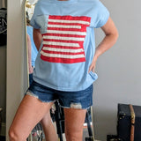 USA FLAG PATCH TEE