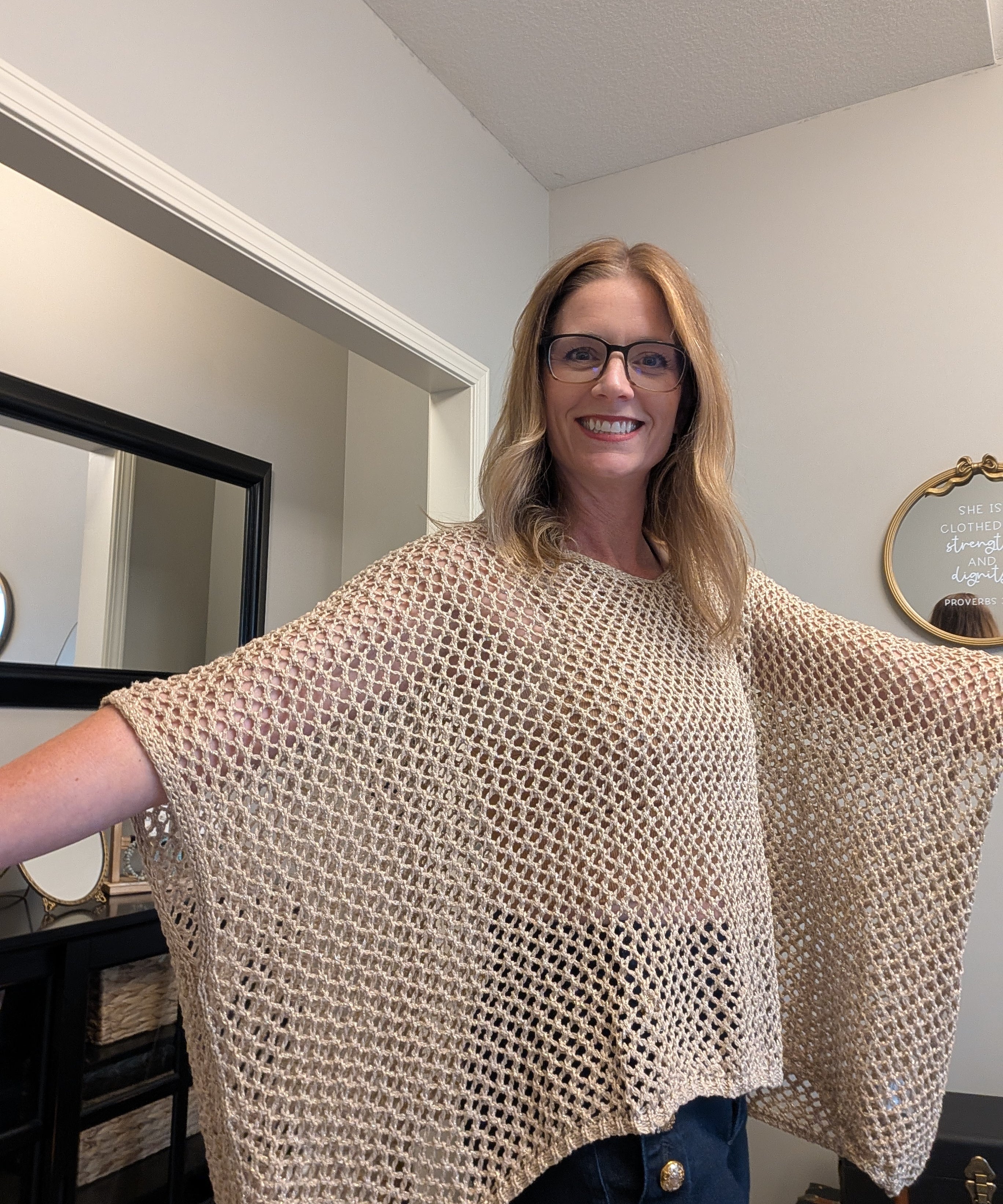 FISHNET PONCHO COVER UP TOP