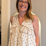FLORAL TIERED RUFFLE TIE TOP