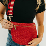 RED WOVEN PURSE
