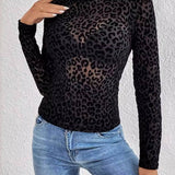 LEOPARD MESH TOP