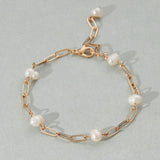 PEARL PAPERCLIP BRACELET