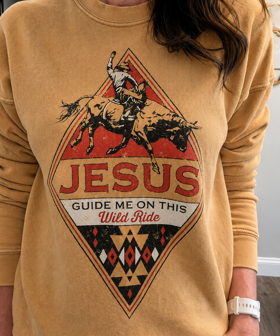 JESUS WILD RIDE MINERAL SWEATSHIRTS