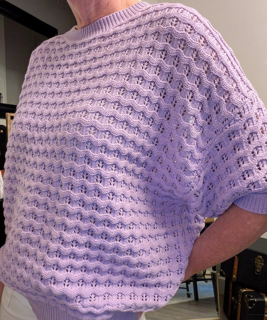 CROCHET KNITTED TOP - PURPLE