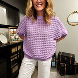 CROCHET KNITTED TOP - PURPLE
