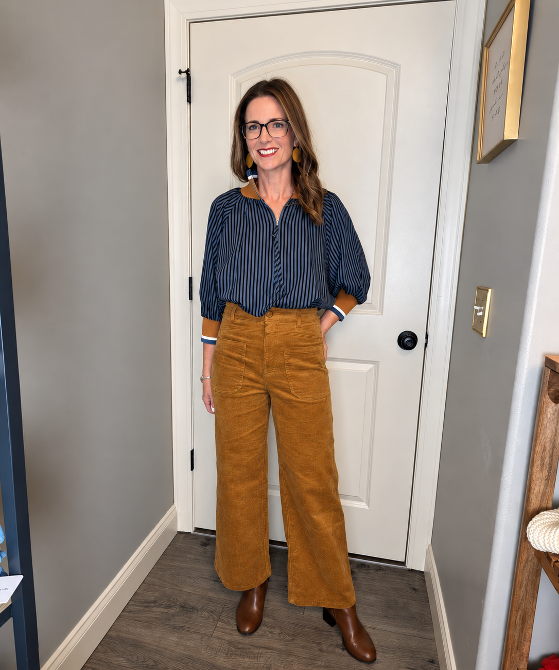 CORDUROY WIDE-LEG PANTS