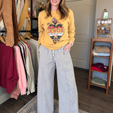 STRIPE EVERYDAY WIDE-LEG PANTS