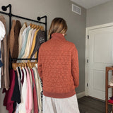 QUILTED ZIP-UP SWEATSHIRT