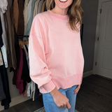 COZY IN PINK SWEATSHIRT
