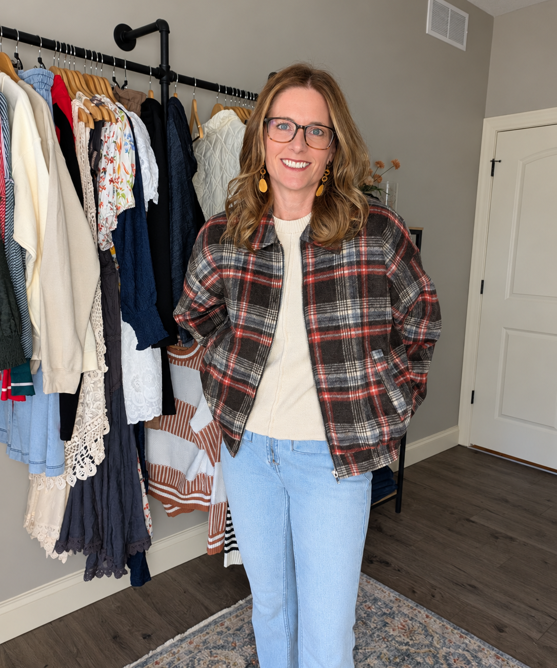 BROWN PLAID JACKET