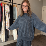 OVERSIZED VINTAGE WASHED MINI DOT SWEATSHIRT